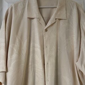 Tommy Bahama 100% silk Beige Button-Up Shirt